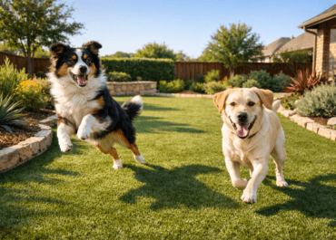 2 dogs in the back yard